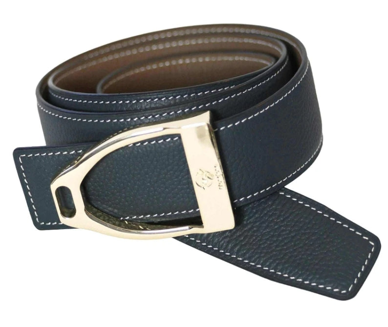 Reversible Belt Strap with Stirrup Belt Buckle